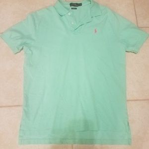 Mens green polo